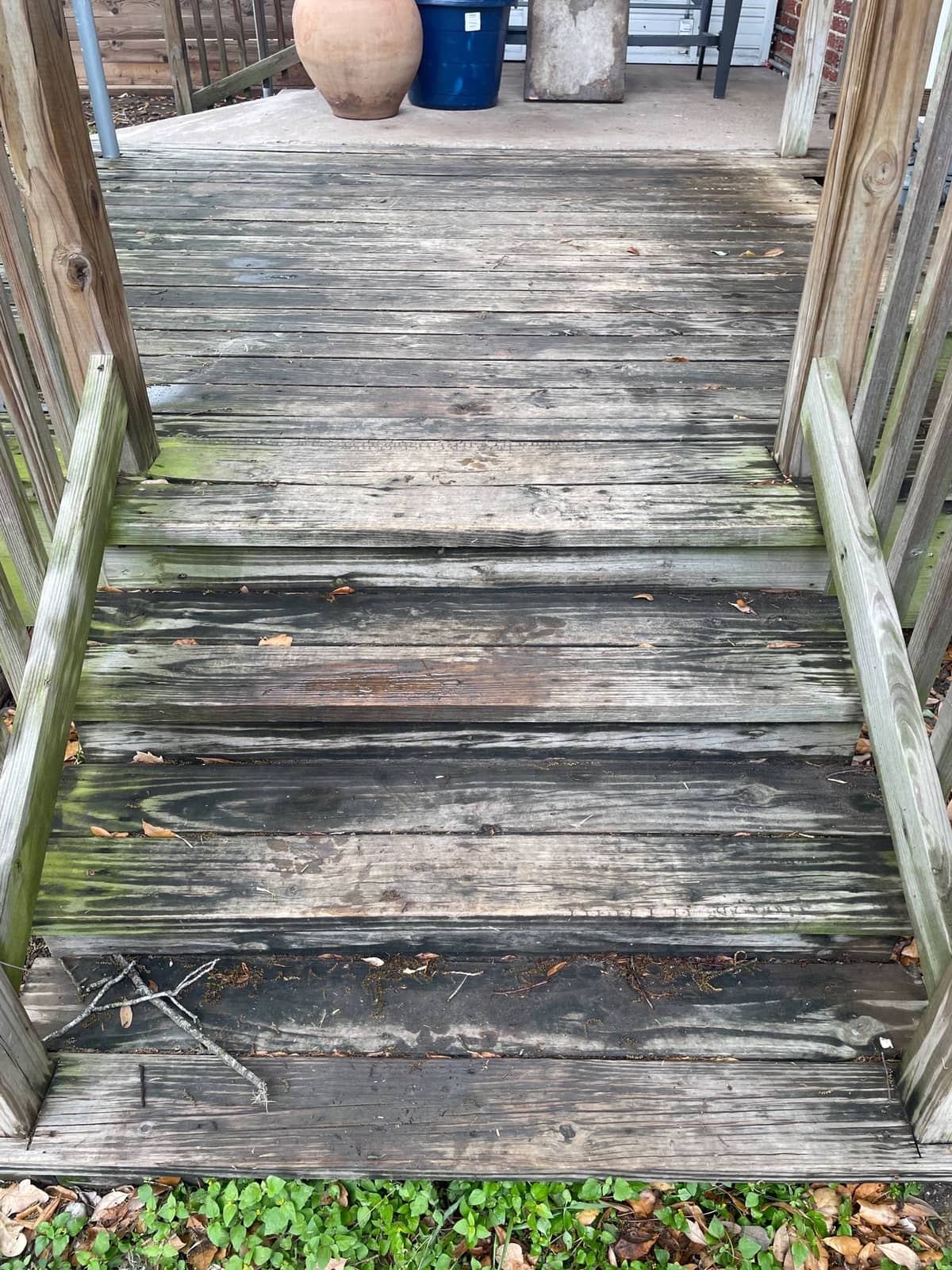 Clean walkway and entryway after exterior cleaning at this Houston, TX listing